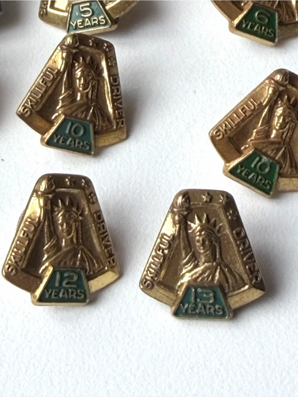 Vintage Collection of UPS Skillful Driver Safe Driving Award Pins Total 9 Pins